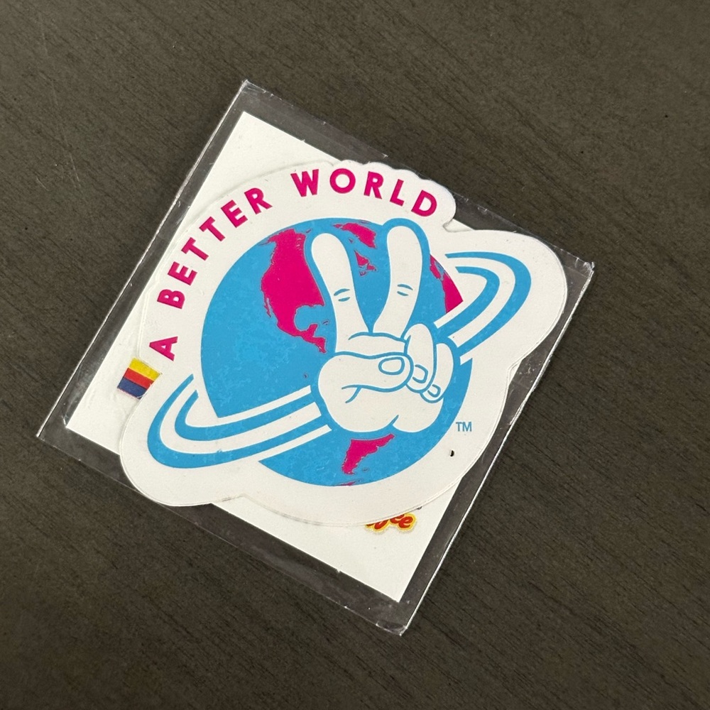 A Better World Peace Sign Sticker